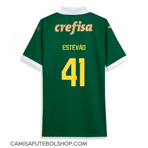 Camisa de time de futebol Palmeiras Estevao Willian #41 Replicas 1º Equipamento 2024-25 Manga Curta